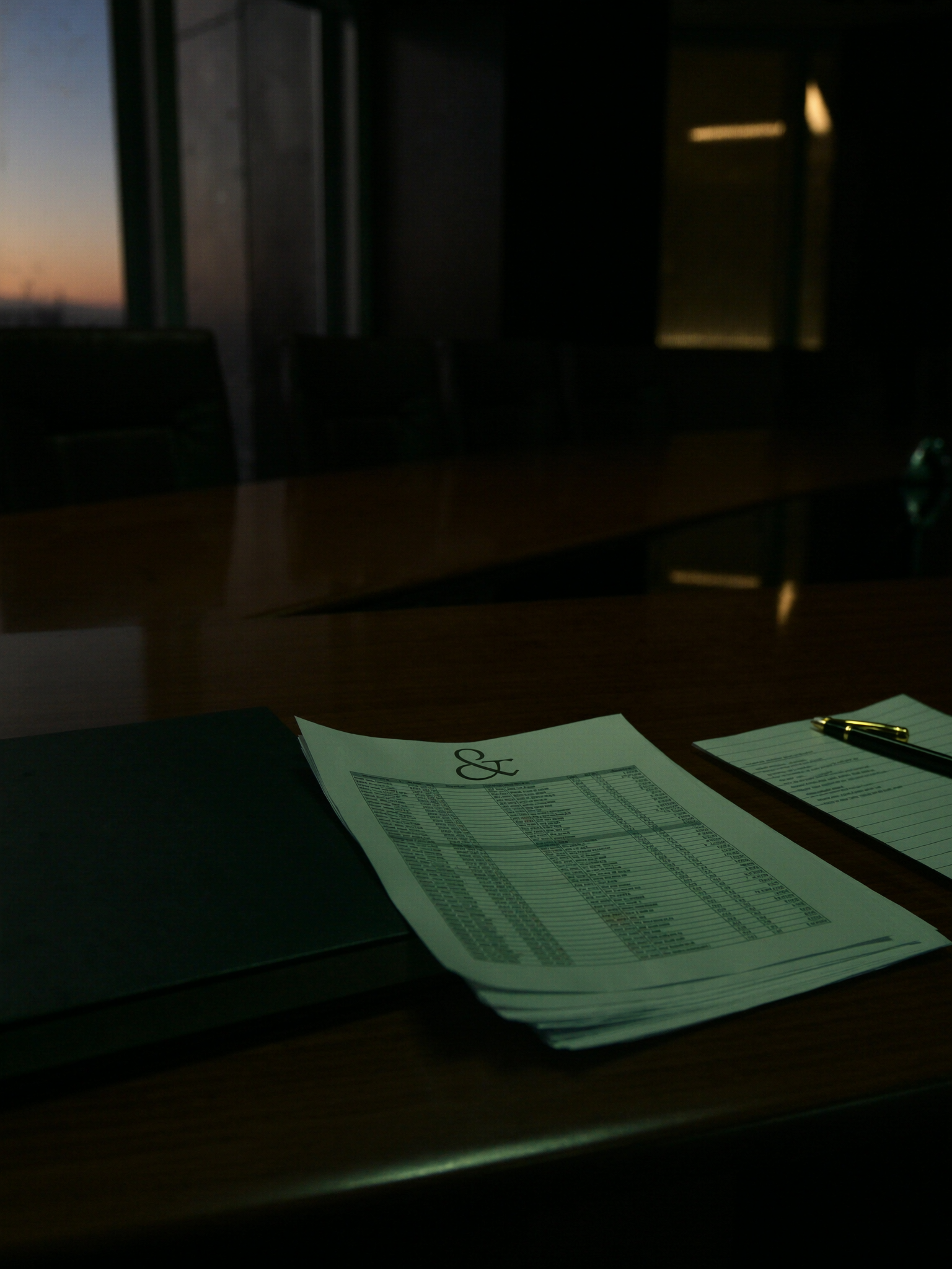 Boardroom interior at a private capital advisory firm
